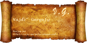 Vajó Gergely névjegykártya